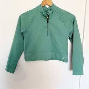 Tala Women's Size XL Long Sleeve Crop Top Zip‎ Green